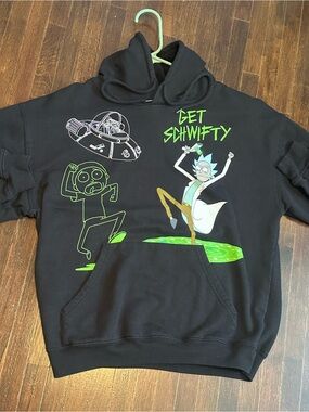 Rick and Morty Adult Swim Get Schwifty Black Graphic Hoodie
